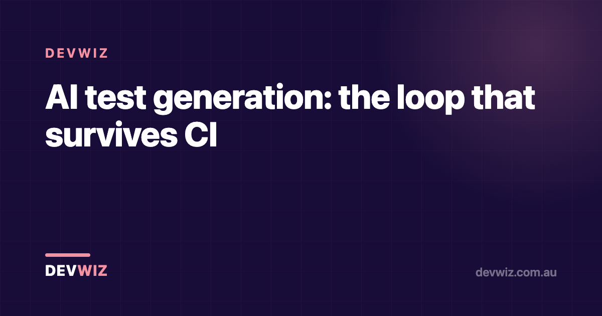 AI test generation: the loop that survives CI
